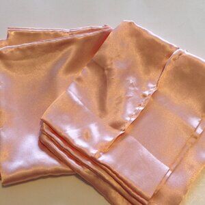 2 Pink Silky Satin Feel Pillow Cases Peach Bedding Bed Linens Luxury Polyester